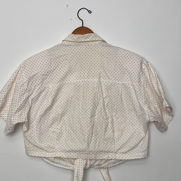 Cropped floral Embroidered polka dot vintage top - Picture 4 of 6